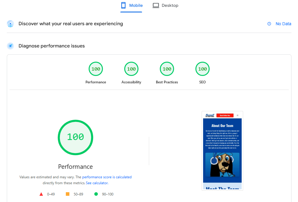 PageSpeed Preview